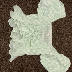 Aeropostale Mint Green Smocked Top